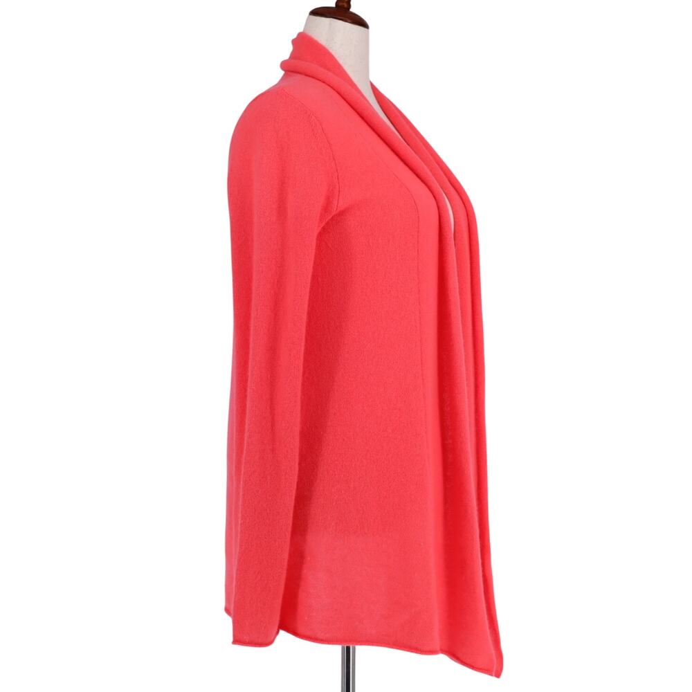 C by Bloomingdale's Women Guava Orange Cashmere Open-Front Cardigan Size XL - Picture 2 of 5